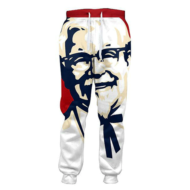 Funny KFC Colonel 3D Joggers Pants Men Casual Loose Trousers Bottoms Men's Clothing For Unisex Hip Hop Style Pantalon Homme