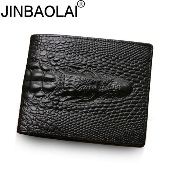Wallet Men Purse Short Credit-Card-Holders Coin-Pocket Crocodile Skin Alligator Zipper