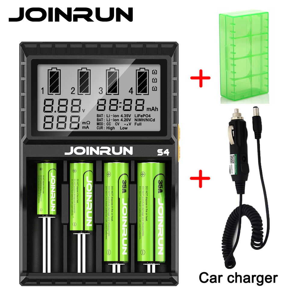 Joinrun Smart-Battery-Charger AA 16340 14500 26650 18650 Ni-Mh S4 for 14500/16340/26650/..
