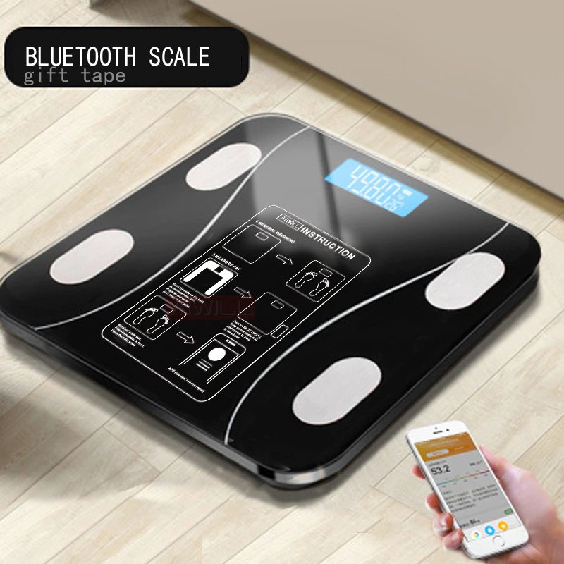 AIWILL Household LED Digital Weight Bathroom Balance Bluetooth Android or IOS Body Fat Scale Floor Scientific Smart Electronic