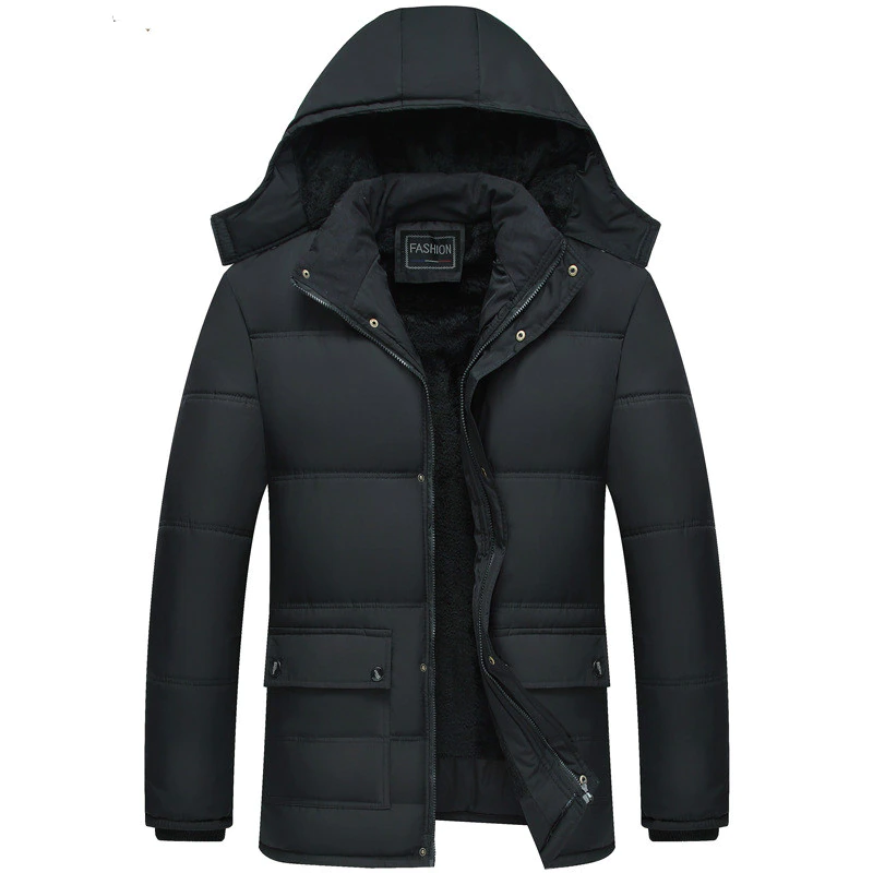 Winter Jacket Parkas Hooded-Coat Warm Thicken Men Degree Fleece Outwear Jaqueta Masculina