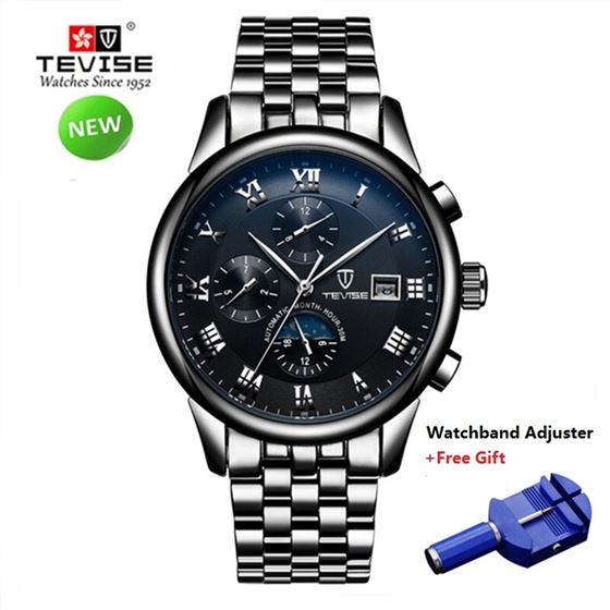 TEVISE Watches Mechanical-Watch Automatic Stainless-Steel Waterproof Relogio Masculino