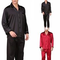 Sleepwears Nightwear Pajama-Set Lounge Silk Men's Casual Soft Stain Cozy Homme Modern-Style