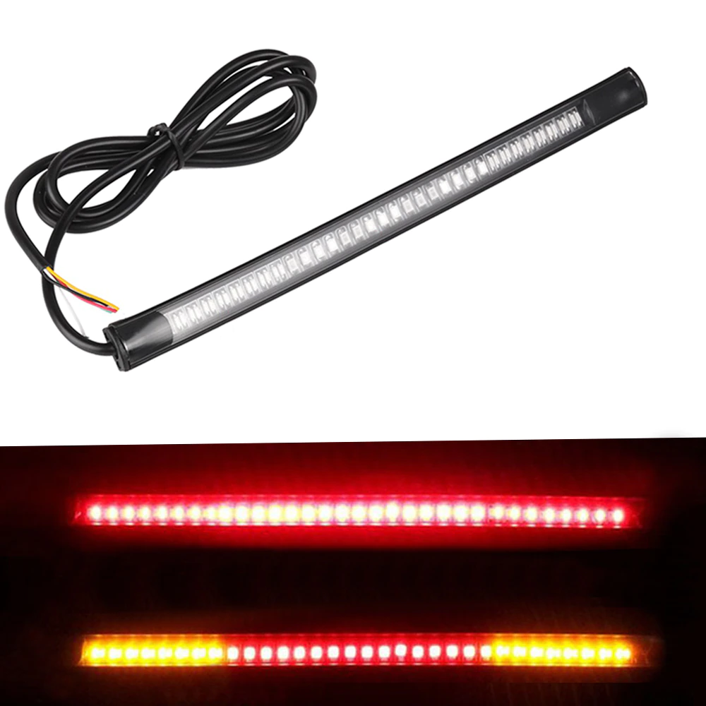 Strip Light-Bar License-Plate-Light Tail-Brake-Stop-Turn-Signal LED Amber-Color Motorcycle