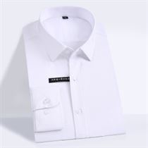 Dress Shirts Easy-Care Non-Iron Bamboo-Fiber Long-Sleeve Formal Men's Solid Regular-Fit