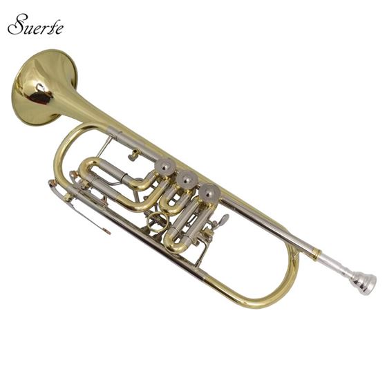 Bb Rotary Trumpet with case mouthpiece B Flat trumpets Musical instruments Brass Body Lacquer Finish