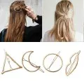 Holder Barrette Hair-Accessories Circle Alloy-Hairband Geometric Metal Moon Girls Triangle