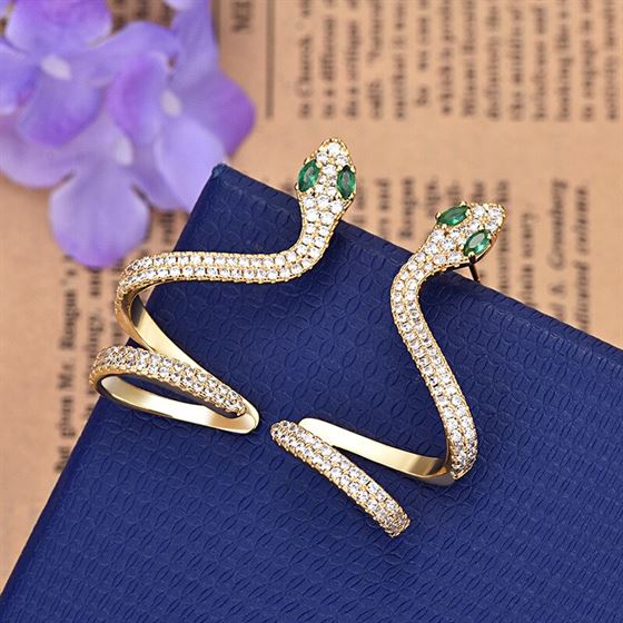 Vintage Zircon Clip Earrings SINGLE Puk Party Gold Color Earrings For Women Pendientes Brincos 2019 ZK40