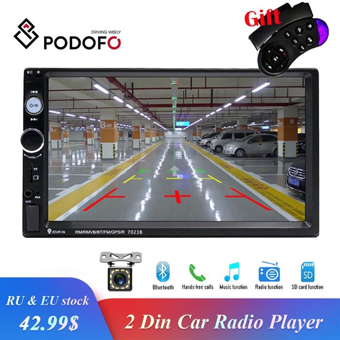 Podofo Multimedia-Player Camera Autoradio Video Touch-Screen Car-Stereo Universal 2din