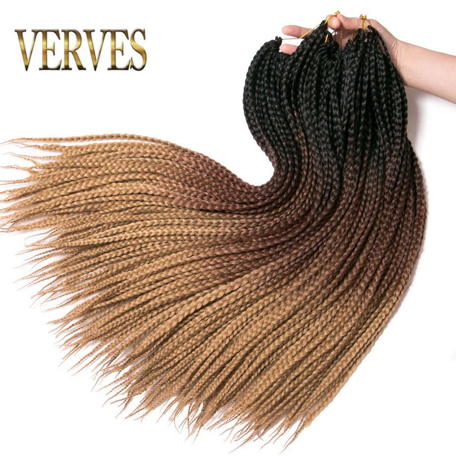 VERVES Ombre Hair-Extension Braids Crochet Bulk Black Roots/Pack Synthetic Pink Heat-Fiber