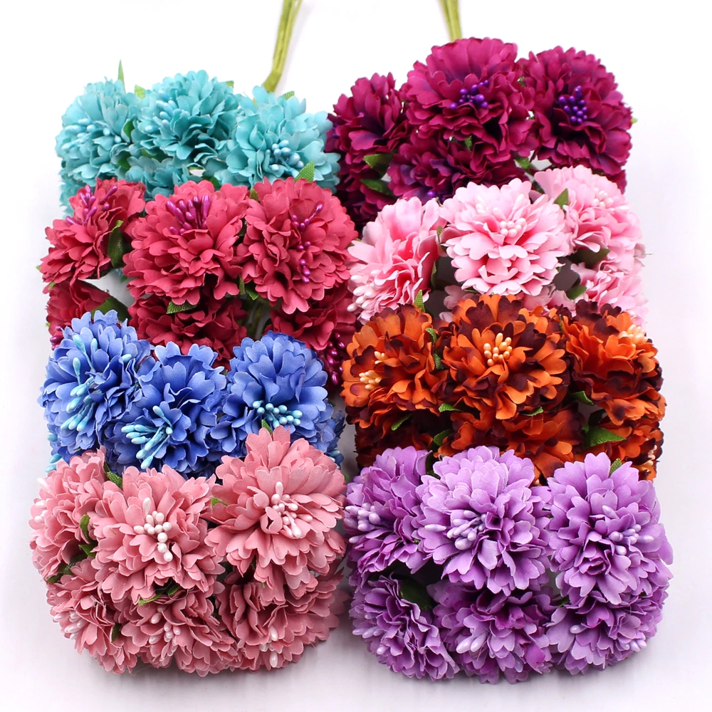 Daisy Flower Bouquet Diy Craft Home-Decoration-Accessories Marigold Mini 6pcs/bunch Wedding