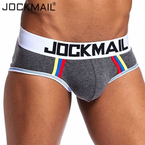 JOCKMAIL Gay Underwear Shorts Panties Penis-Pouch Men Briefs Push-Up Sexy Cotton Calzoncillos