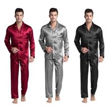Sleepwear Men Nightgown Pajama-Set Silk Sexy Summer Satin Men's Soft Tony Candice Cozy