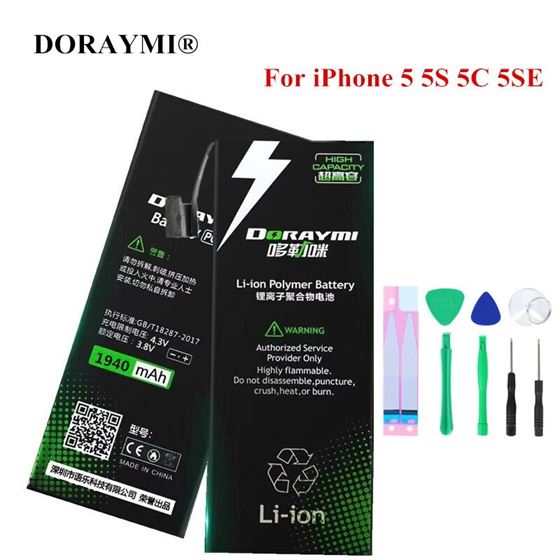 DORAYMI Bateria Mobile-Phone-Replacement 5S High-Capacity iPhone 5 for 5G 5C SE Lithium-Polymer-Batteries