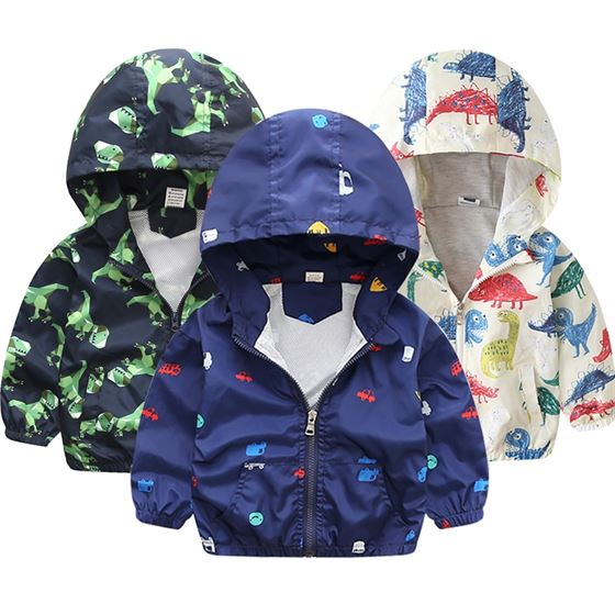 Children Jackets Coats Windbreaker Kids Outerwear Spring Dinosaur Autumn Baby-Boys-Girls