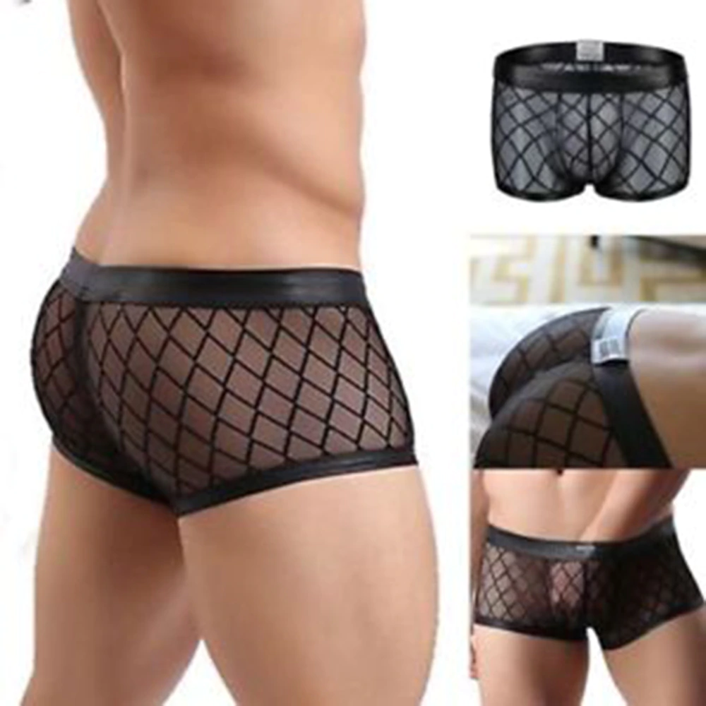 Boxer Black Lingerie Wear-Pants Underwear Mesh Transparent Gay Sexy See-Through Breathable