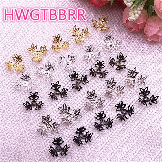 New 100pcs/lot Hollow Flower Findings Cone End Beads Cap Filigree DIY Jewelry Making