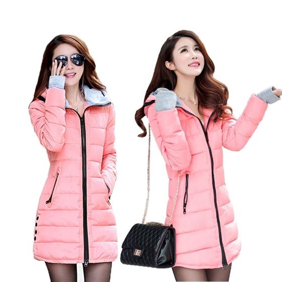 Winter Jacket Woman Coats Down-Long Female Pink Womens Fashion Autumn BK626