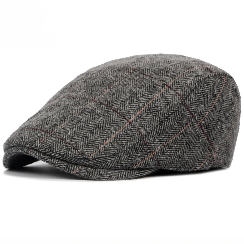 Hats Cap Beret-Cap Flat-Ivy-Cap Western-Style Classic Autumn Vintage Winter British Striped