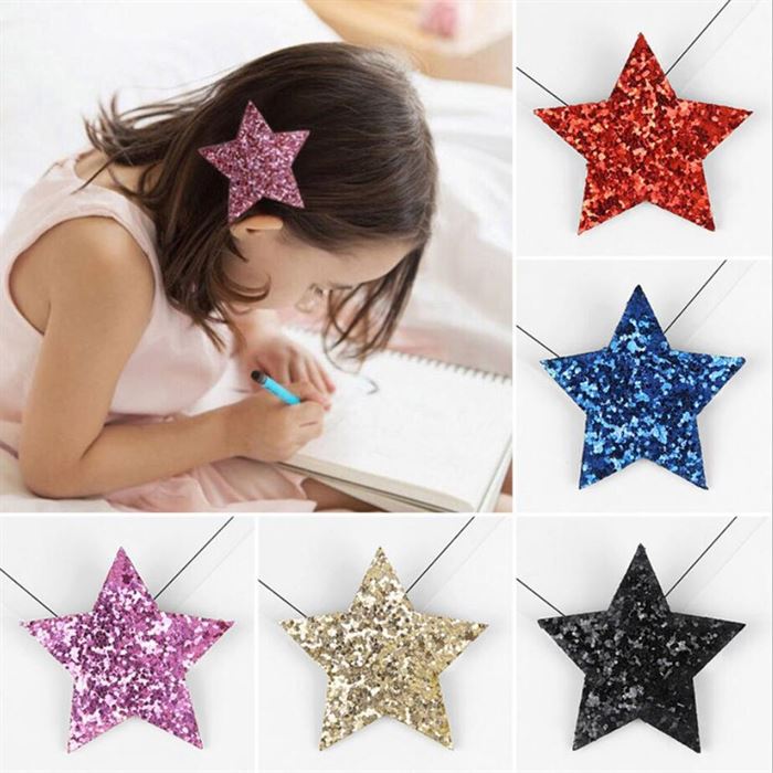 Star Barrette Hairpins Hair-Accessories Girls Bling Toddlers Shiny Sythetic Kid Fashion