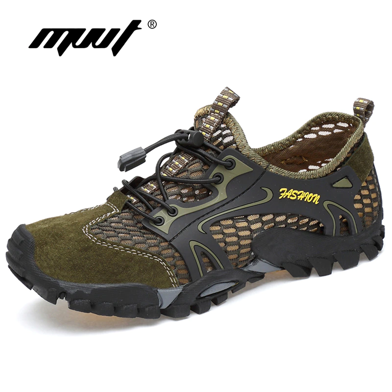 Sneakers Hiking-Shoes Outdoor Breathable Mesh Summer Men Suede Quick-Dry