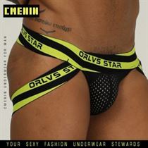 Pouch Thong Briefs Underpants Mesh Gay-Penis Cotton ORLVS Man Tanga Mens
