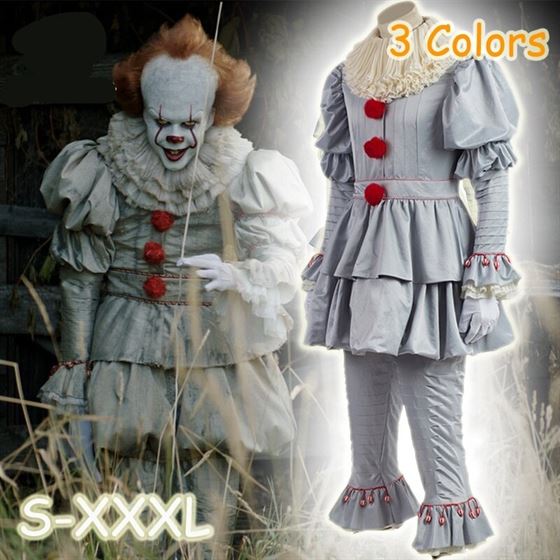 Cosplay Costume Mask Horror Joker It-Chapter Clown Halloween Party Stephen King Pennywise