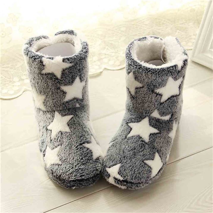 Shoes Woman Slippers Indoors Interior Plush-Ball Warm Cute Cotton Mute Soft