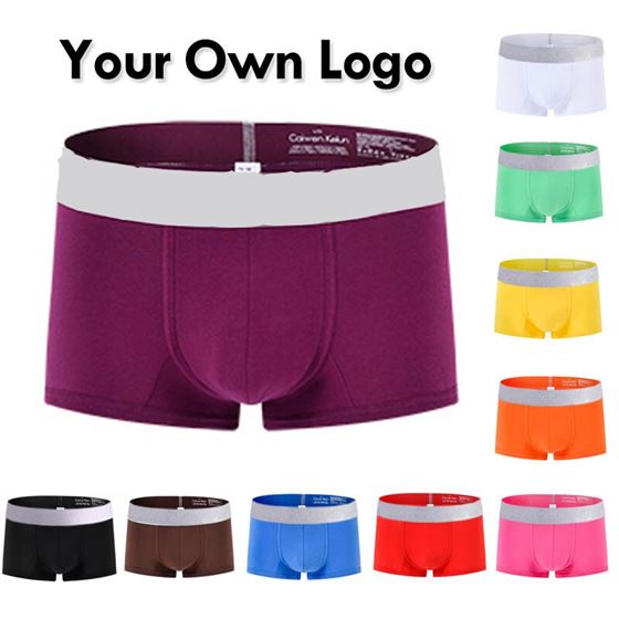 Hombres-De-Boxer-Shorts Customize-Your-Logo-Pantalones Suave-De-Los Transpirable Interior