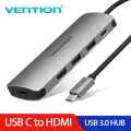 Vention Thunderbolt 3 Adapter USB Type C to USB 3.0 HUB HDMI VGA PD Converter for MacBook samsung S9 huawei p20 pro USB-C HUB
