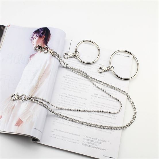 Trouser-Pants Chain-Belts Wallet Silver-Chain Rock Punk Women Hook Metal for Accessories