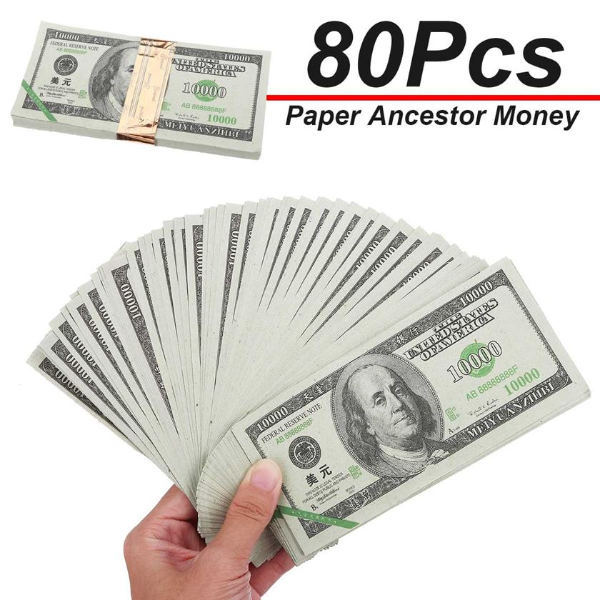 Notes Money-Paper Dollar Hell-Bank Ghost Ancestor USD 15x7.5cm 80pcs/Set