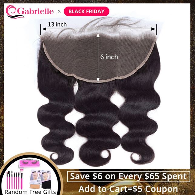 Gabrielle Frontal Closure Human-Hair Body-Wave Pre-Plucked Remy 13x6 Brazilian Ear-To-Ear