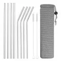 Drinking-Straws Metal Straight Reusable 304-Stainless-Steel 4/8pcs Bent Sturdy