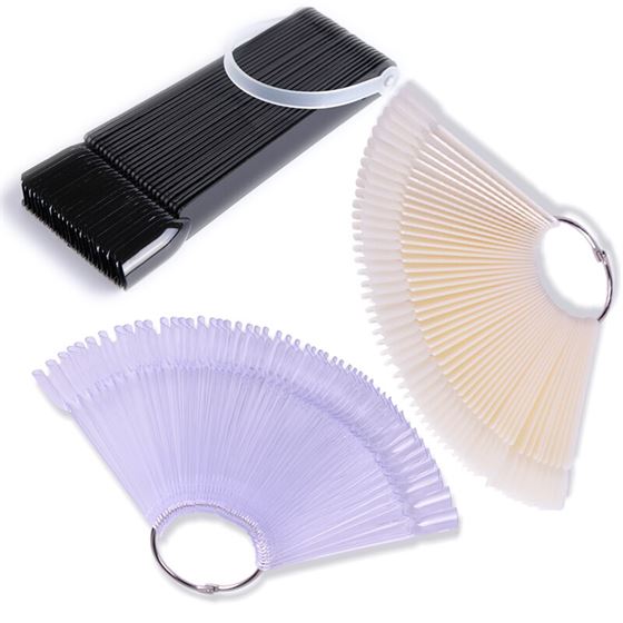 Polish-Tool Nail-Tips Display Manicure Finger Acrylic Clear False Practice 1set Full-Card