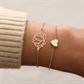 2Pcs Female Gold Bracelet Personality Hollow Lotus Flower Bracelets Christmas Gift Heart