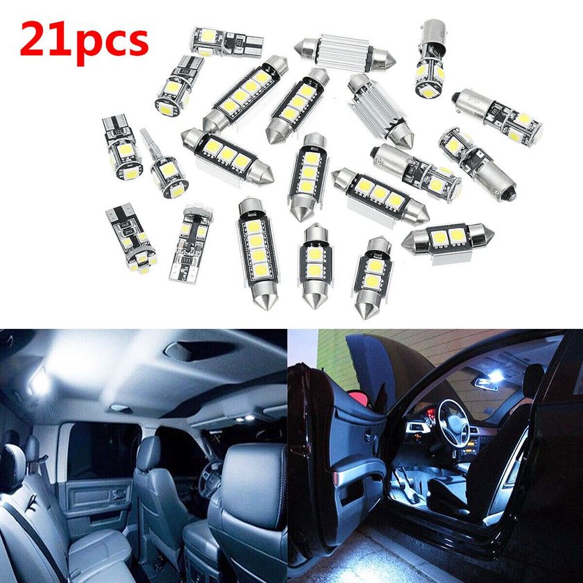 Makeup-Mirror-Lights-Kit Led-Bulb Interior 21pcs/Set White E60 Car 12V for BMW 5-Series