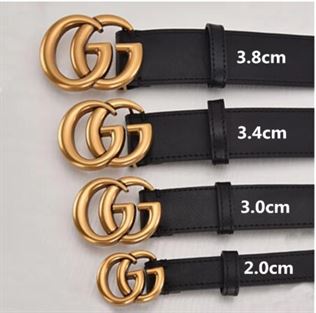 Luxury double G design brand GG buckle belt brass real leather men's and women's belt high quality
