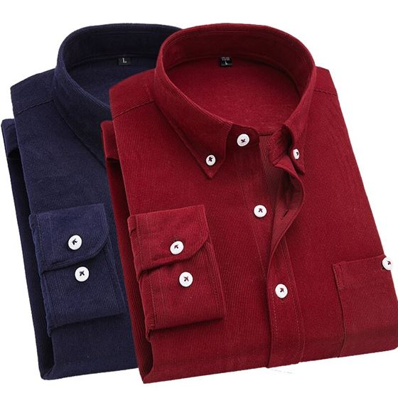 Corduroy Shirt Slim-Fit Long-Sleeve Winter Plus-Size 5XL Autumn New Camisa Masculina