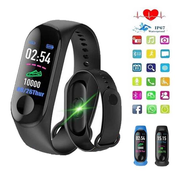 Pedometer Watch Bracelet Monitor Wristband Heart-Rate Fitness Walking-Step Bluetooth