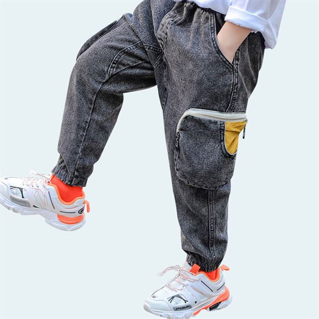 Jeans For Boys Patchwork Children's Jeans Boy Fashion Pocket Trousers For Children Autumn Winter Children's Jeans For Boys