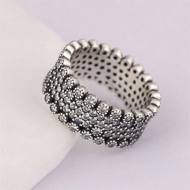 Authentic 925 Silver Rings for Women Lavish Sparking Ring Girl Birthday Pave Crystal Clear CZ fit Lady Jewelry