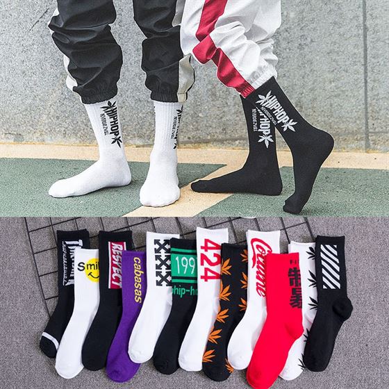 Printed Socks Stockings Basketball-Socks Street Sports Cotton Women Fashion And Soft