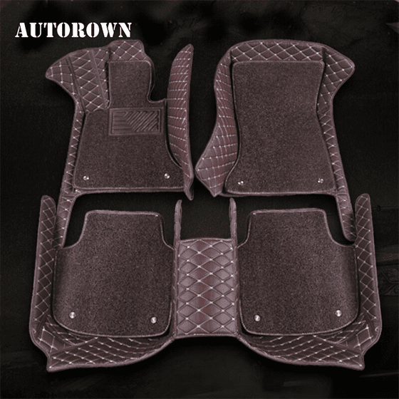 AUTOROWN 3D Car Floor Mats For Lexus Benz Toyota Kia Hyundai Volkswagen Subaru Wire Car Floor Mat Double Layer Leather Mats