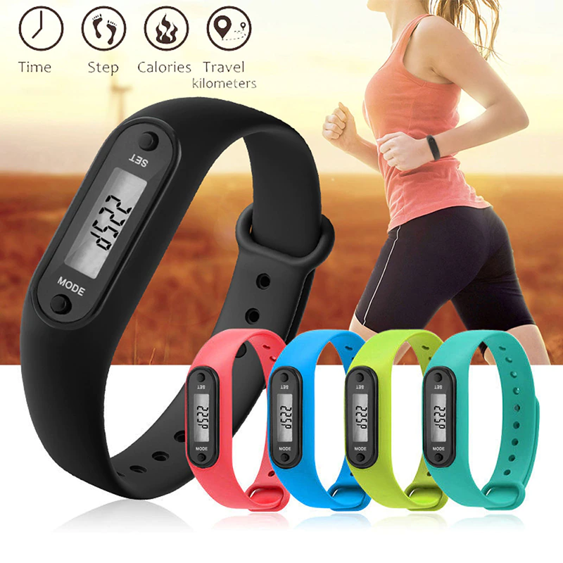 Calorie Counter Pedometer Bracelet Step-Tracker Wrist-Watch Fitness-Gauge Digital Run