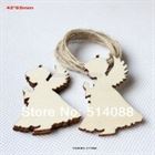(14pcs/lot) 65mm unfinished unpaid wood angel rustic tags Christmas decor gift hanging tags-CT1062(China)