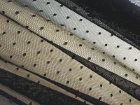 ,150cm width, 1 meter, soft nylon spandex elastic stretch Black fabric, spot dot mesh fabric, dress, lingerie, blouse, tank(China)