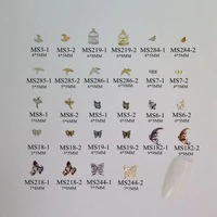 Approx. 1000pcs/bag Silver/Gold Eagle Pigeon Butterfly Dragonfly non-adhesive Soft Metal Sticker Nail Art Decoration