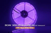 [Seven Neon]20M/roll 20meters 24V SMD 5050 60leds/M 1200leds Flexible LED Strip Light White Warm White RGB Horse Race Waterproof(China)