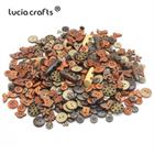Lucia crafts 50g/lot 10-46mm Assorted shapes Wooden Buttons DIY Scrapbooking Craft Sewing Garment Accessories E0106(China)